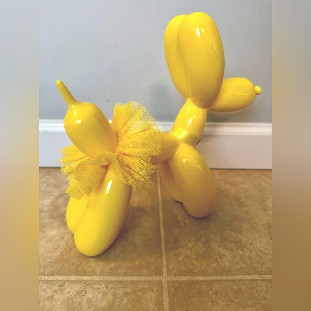 Unique Adorable Yellow Balloon Dog Sculpture- Celebrate- Valentine’s Day Decor